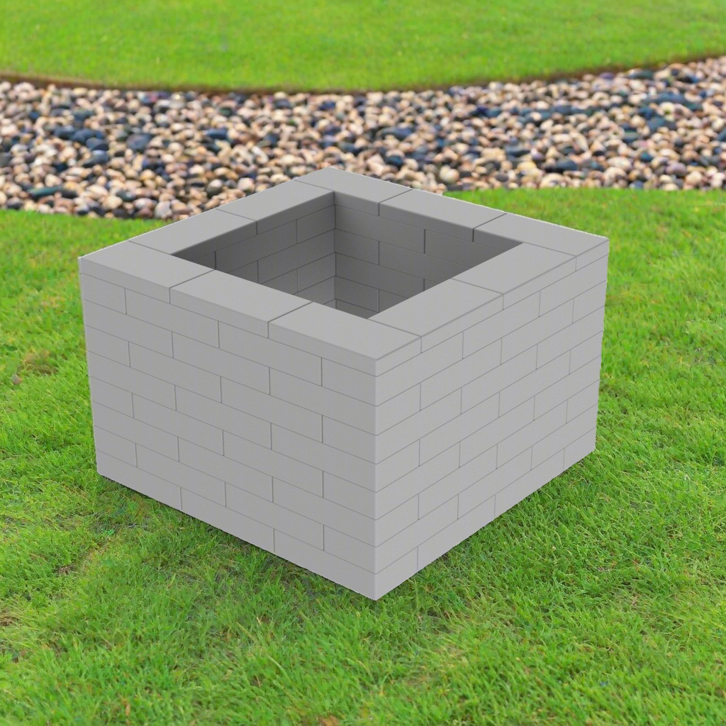 Kit de jardinière en briques plastique gris 3 x 3 x 8