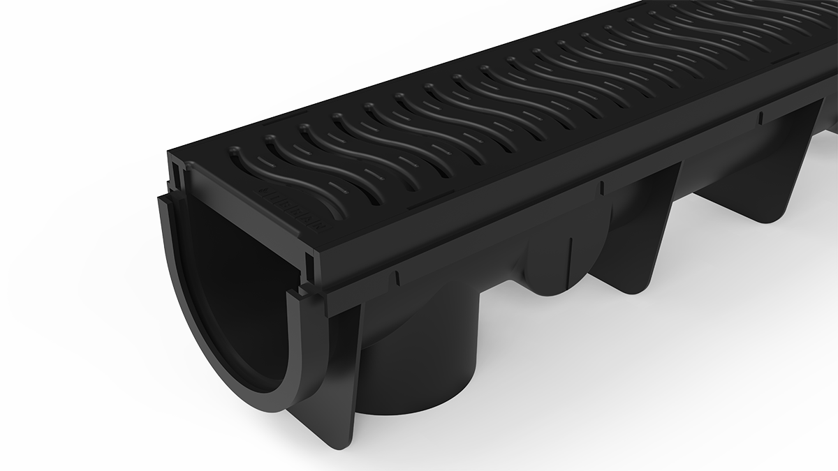 Sortie verticale du caniveau de drainage pour terrasse par IBRAN