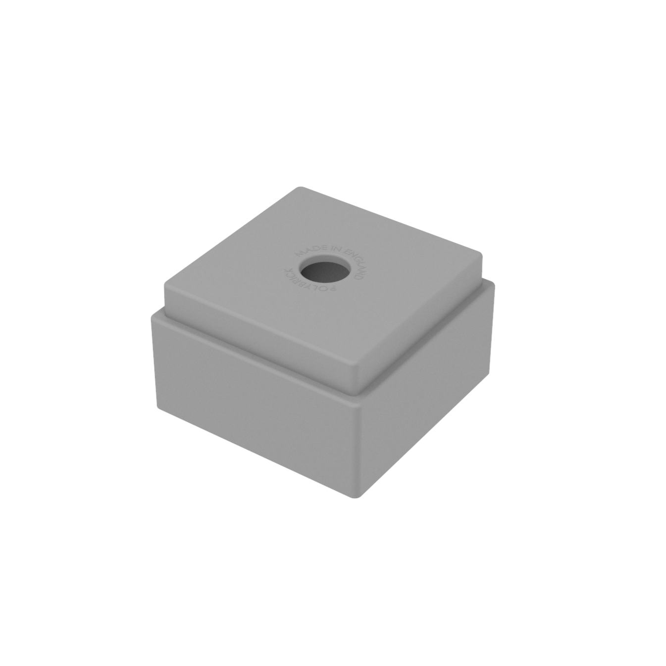 Bloc de construction PolyBrick individuel en plastique gris.