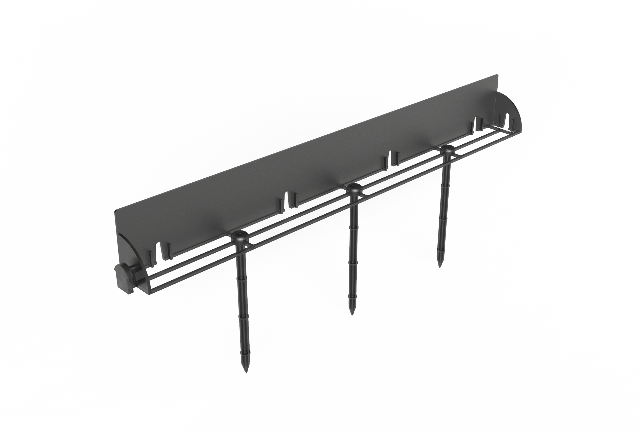 Bordure de pelouse avec chevilles d'ancrage
